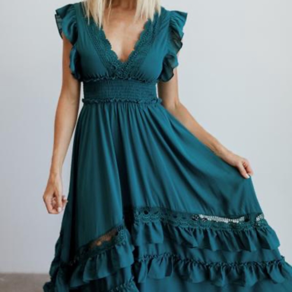 Baltic Born Jasmine Jade Ruffle Dress, Medium